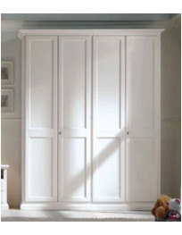 ARMADIO 4 ANTE A BATTENTE LACCATO BIANCO