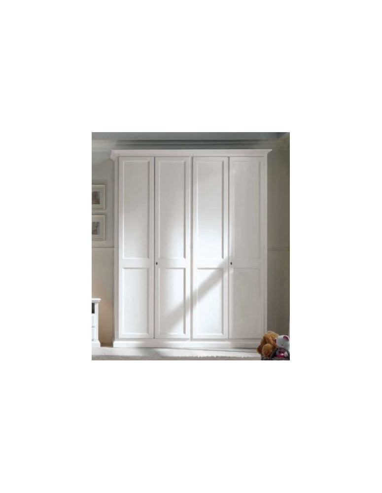 ARMADIO 4 ANTE A BATTENTE LACCATO BIANCO