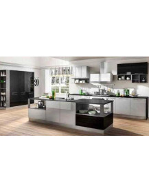 CUCINA CON PENISOLA FIN.PERLA E NERO