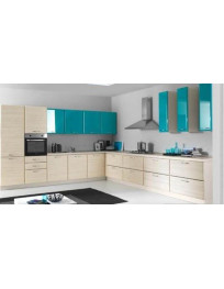 CUCINA COLORI TURCHESE LUCIDO E PANNA GESSATO