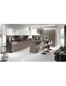 CUCINA CON MANIGLIE A SCOMPARSA TORTORA E SETA