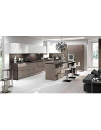 CUCINA CON MANIGLIE A SCOMPARSA TORTORA E SETA