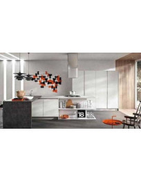 CUCINA CON MANIGLIE A SCOMPARSA CON 4 COLONNE