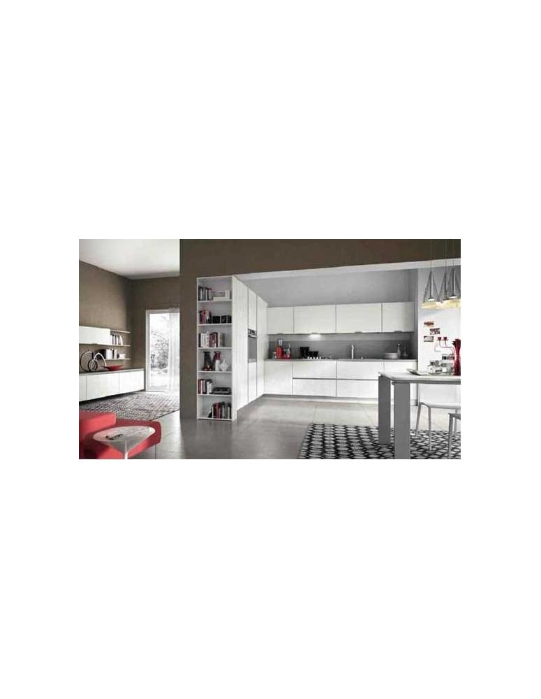 CUCINA MANIGLIA A SCOMPARSA ANGOLARE CON SOGGIORNO