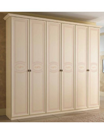 ARMADIO 6 ANTE PATINATO BEIGE CON DECORI