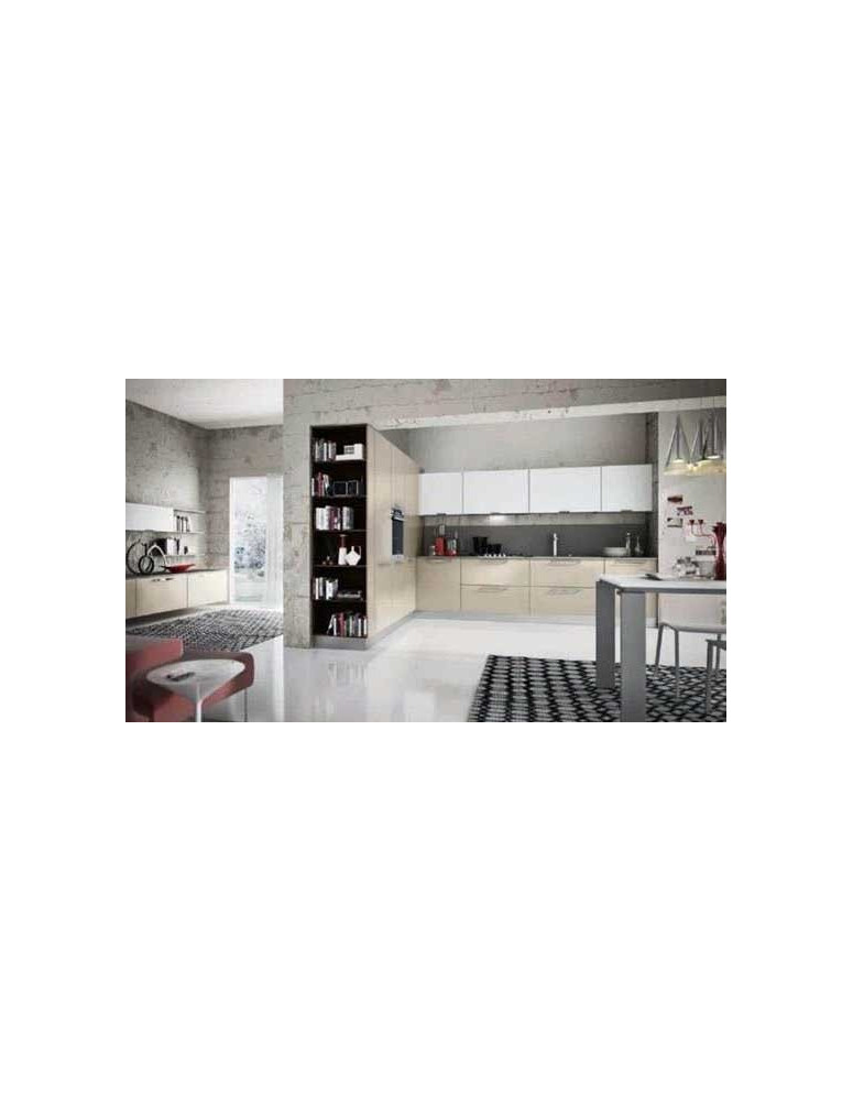 CUCINA A CESTONI ANGOLARE CON COLONNE