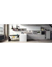 CUCINA CON PENISOLA ANTA OLMO CENERE E GRIGIO BIANCO