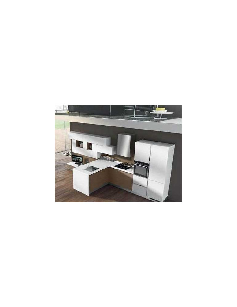 CUCINA CON SOGGIORNO E PENISOLA CON LAVELLO A L