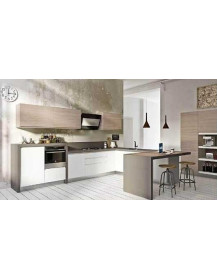 CUCINA ANTE LARICE E BIANCHE CON PENISOLA A U