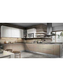 CUCINA ANGOLARE CON MENSOLE A GIORNO