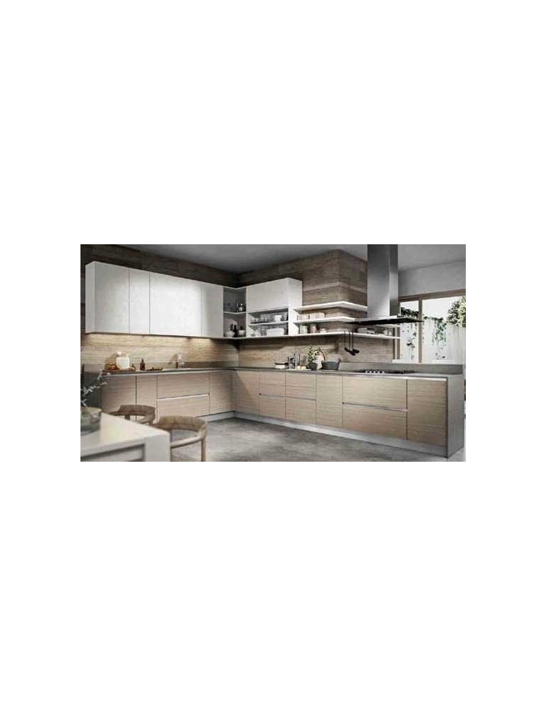 CUCINA ANGOLARE CON MENSOLE A GIORNO