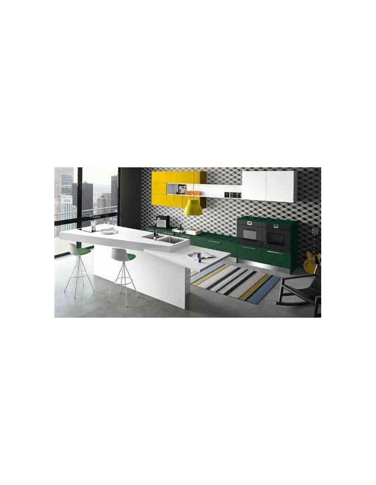 CUCINA COLORI RAL CON PENISOLA PARTICOLARE