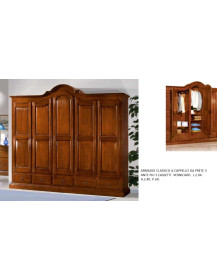 ARMADIO CLASSICO A CAPPELLO DA PRETE 5 ANTE PIU 5 CASSETTI  VERNICIATO