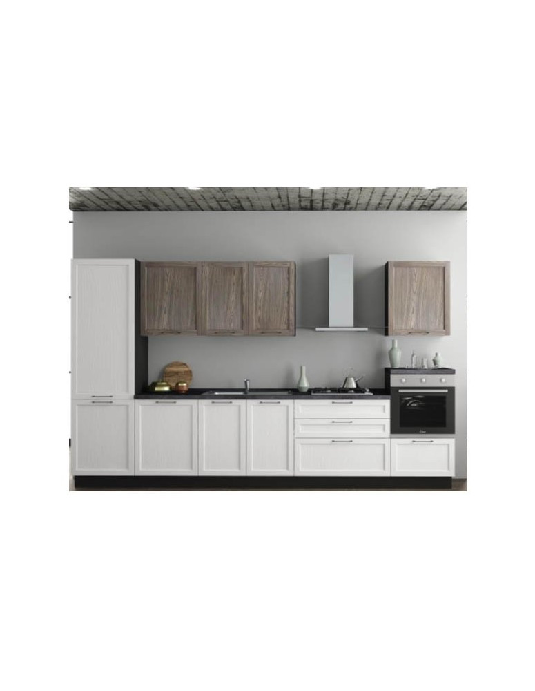 CUCINA COLORE TITANIO E BIANCO GESSO