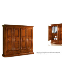ARMADIO CLASSICO 4 ANTE PIU 4 CASSETTI  MASSICCIO VERNICIATO