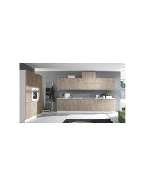 CUCINA CON COLONNE LATERALI COLORI ROVERE GRIGIO