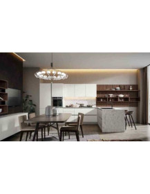 CUCINA CON PENISOLA LAVELLO ANGOLARE FINITURE:CAMELLA E BIONDO