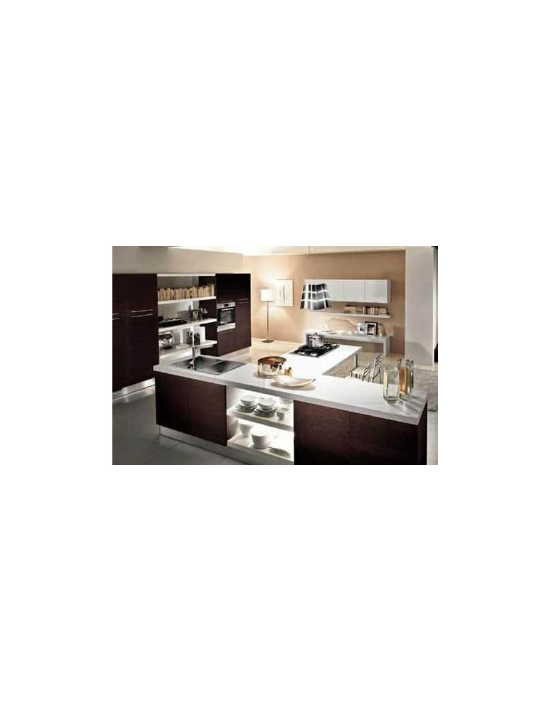 CUCINA WENGE’ CON BANCONE A T