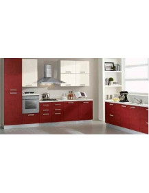 CUCINA COLORI BORDEAUX FRASSINO E BIANCO FRASSINATO