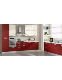 CUCINA COLORI BORDEAUX FRASSINO E BIANCO FRASSINATO