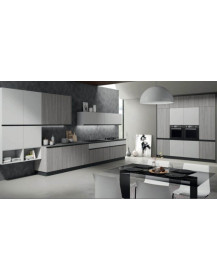 CUCINA COLORE FRASSINO CHAMPAGNE E BIANCO FRASSINO CON  TOP ANTRACITE