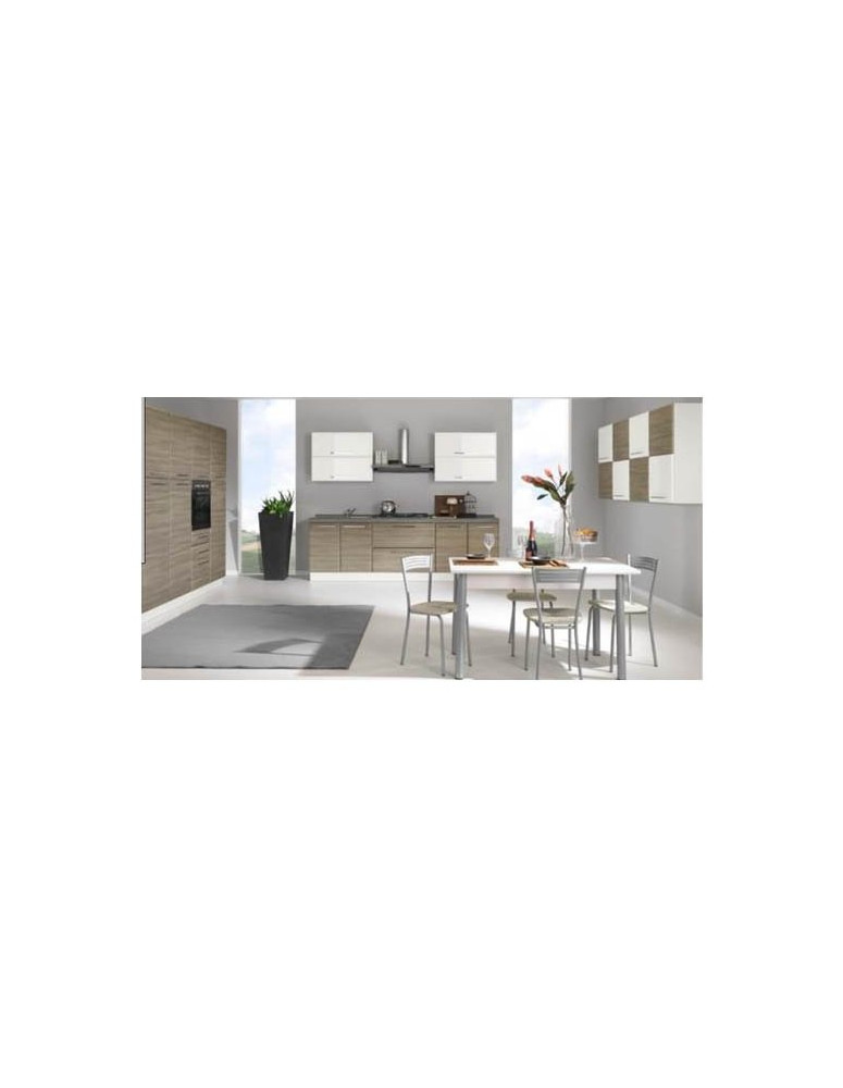 CUCINA GRIGIO GESSATO E BIANCO LUCIDO