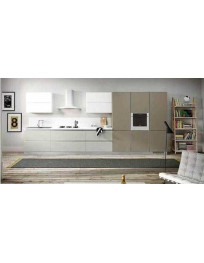 CUCINA LINEARE ANTE SETA BIANCO E COLORI RAL