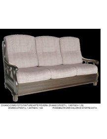 DIVANO 2 POSTI FINITURE ARTE POVERA E CILIEGIO