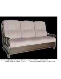 DIVANO 2 POSTI FINITURE ARTE POVERA E CILIEGIO