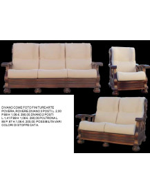 DIVANO FINITURE ARTE POVERA CILIEGIO ROVERE