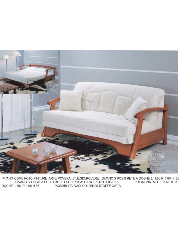DIVANI 2 POSTI FINITURE ARTE POVERA  CILIEGIO