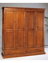 ARMADIO IN LEGNO PINO 4  ANTE  2 CASSETTI