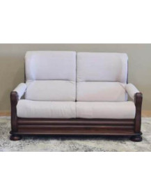 DIVANO 2 POSTI E POLTRONA FINITURE ARTE POVERA ROVERE CILIEGIO.