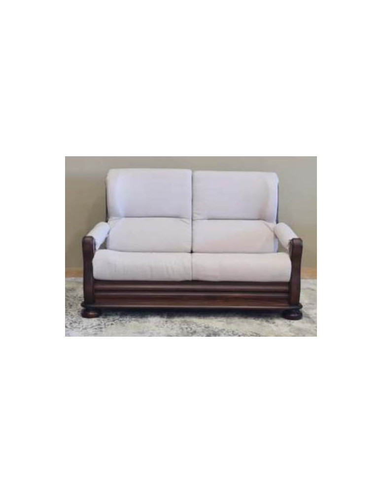 DIVANO 2 POSTI E POLTRONA FINITURE ARTE POVERA ROVERE CILIEGIO.