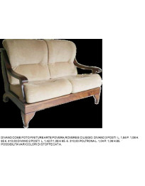 DIVANO BRACCIOLI IN LEGNO FINITURE ARTE POVERA,ROVERE E CILIEGIO