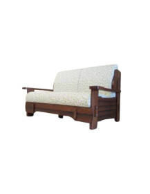 DIVANO IN LEGNO CON FASCE LATERALI RIGATE