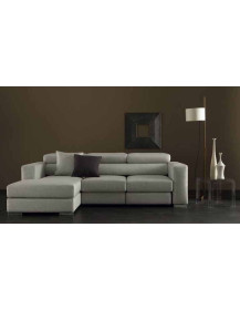 DIVANO 2 POSTI CON PENISOLA LATERALE FISSO CON SEDUTE SCORREVOLI