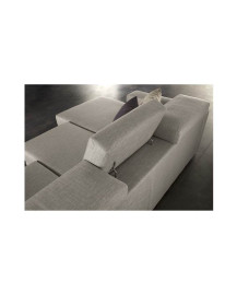 DIVANO 2 POSTI CON PENISOLA LATERALE FISSO CON SEDUTE SCORREVOLI