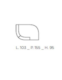 DIVANO 2 POSTI ANGOLARE CON PENISOLA  LATERALE