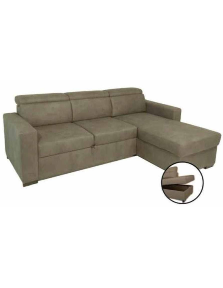 DIVANO ANGOLARE 3 POSTI LETTO PIU PENISOLA A CONTENITORE