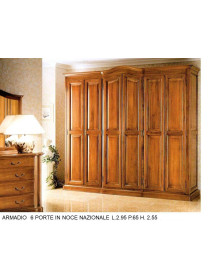 ARMADIO IN NOCE MASSICCIO 6 ANTE