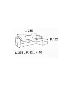 DIVANO 2 POSTI CON PENISOLA TRASFORMABILE