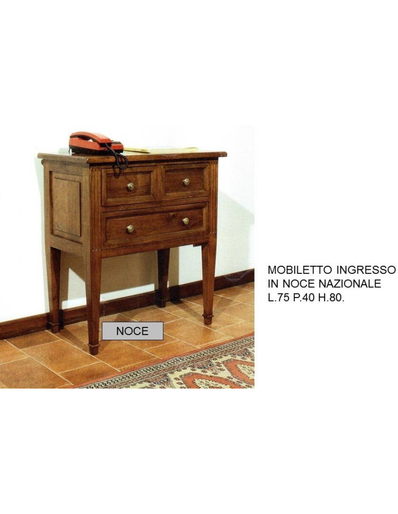 INGRESSI MOBILETTO 3 CASSETTI NOCE