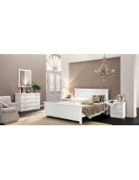 TRIS COMO E COMODINI LETTO LACCATI BIANCO