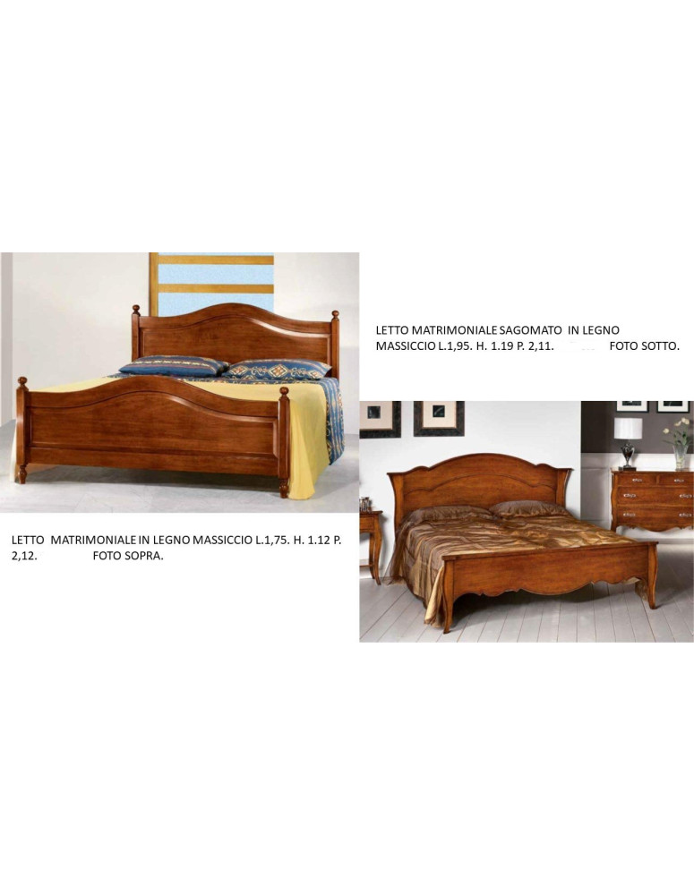 LETTO  MATRIMONIALE IN LEGNO MASSICCIO