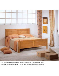 LETTO MATRIMONIALE IN LEGNO DI PINO
