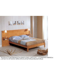 TESTATA LETTO MATRIMONIALE PIU COMODINI A MENSOLA