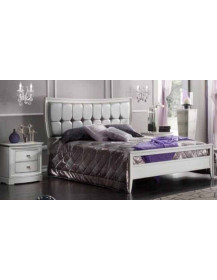 LETTO MATRIMONIALE CON TESTATA IMBOTTITA E COMODINO 2 CASSETTI