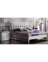 LETTO MATRIMONIALE CON TESTATA IMBOTTITA E COMODINO 2 CASSETTI