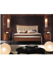 LETTO MATRIMONIALE FINITURA CON TESTATA IMBOTTITA E COMODINO 2 CASSETTI